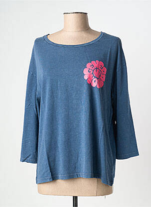 T-shirt manches 3/4 manches 3/4 bleu NINE TEES femme
