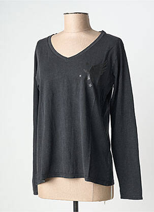 T-shirt manches longues manches longues noir NINE TEES femme