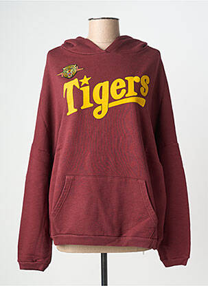 Sweat-shirt à capuche stretch manches longues rouge NINE TEES femme