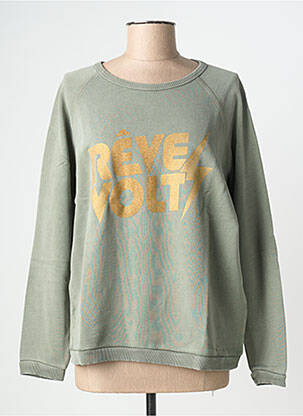 Sweat-shirt maille semi-opaque manches longues vert NINE TEES femme