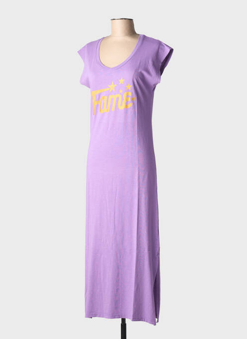 Robe longue manches courtes manches courtes violet NINE TEES femme