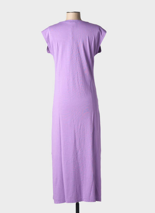 Robe longue manches courtes manches courtes violet NINE TEES femme