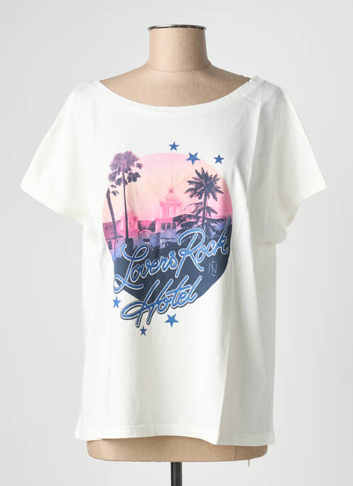 T-shirt sérigraphie manches courtes beige NINE TEES femme