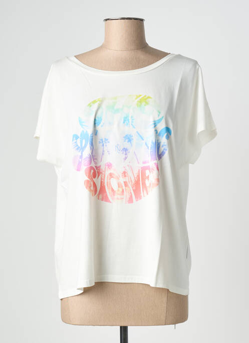 T-shirt sérigraphie manches courtes beige NINE TEES femme