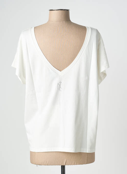 T-shirt sérigraphie manches courtes beige NINE TEES femme