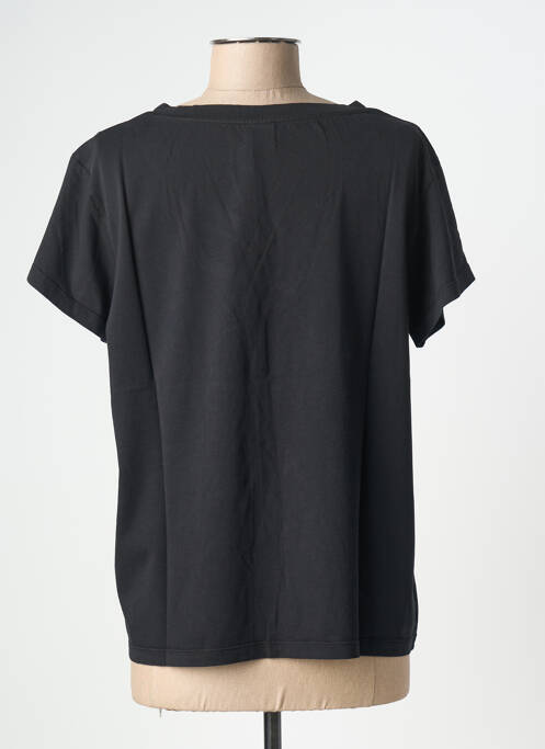 T-shirt col v manches courtes noir NINE TEES femme