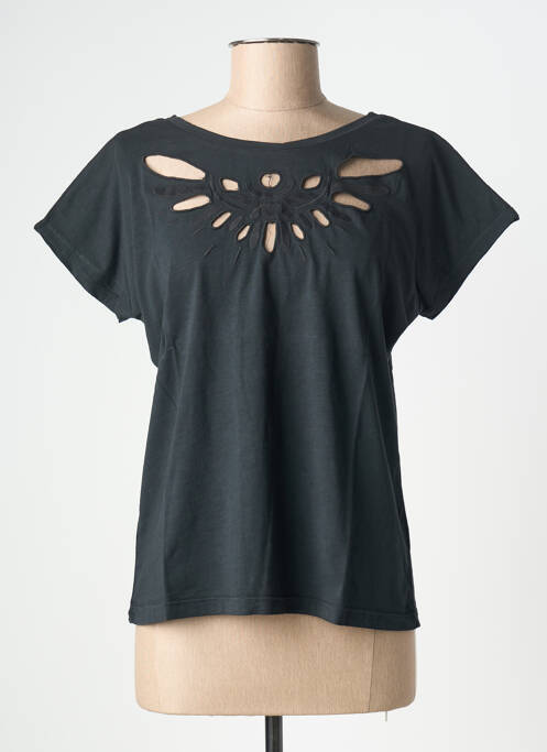 T-shirt stretch manches courtes noir NINE TEES femme