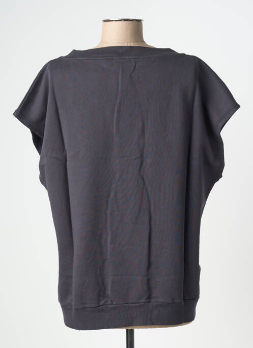 Sweat-shirt stretch manches courtes gris NINE TEES femme