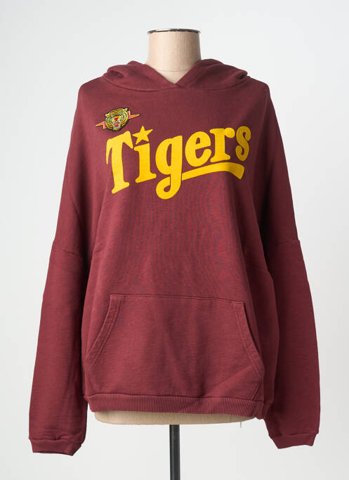Sweat-shirt à capuche stretch manches longues rouge NINE TEES femme