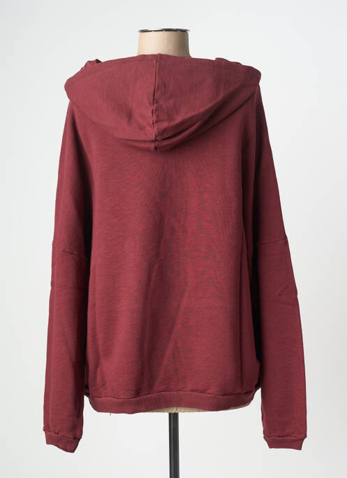 Sweat-shirt à capuche stretch manches longues rouge NINE TEES femme
