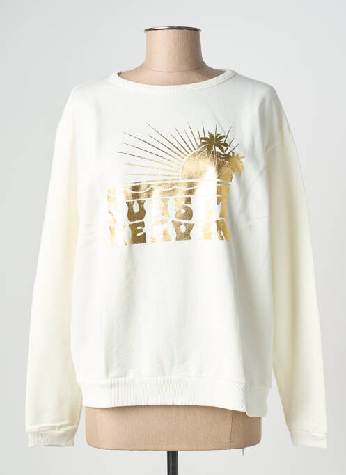 Sweat-shirt stretch manches longues beige NINE TEES femme