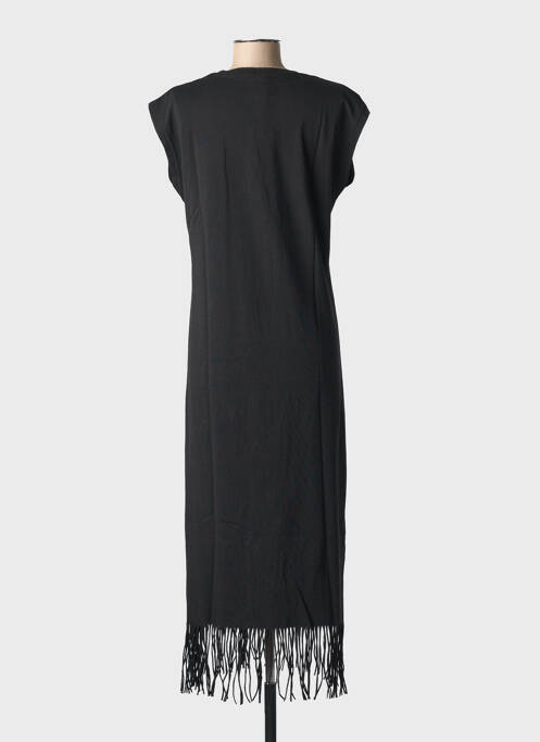 Robe longue manches courtes manches courtes noir NINE TEES femme
