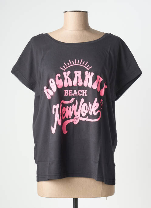 T-shirt sérigraphie manches courtes noir NINE TEES femme