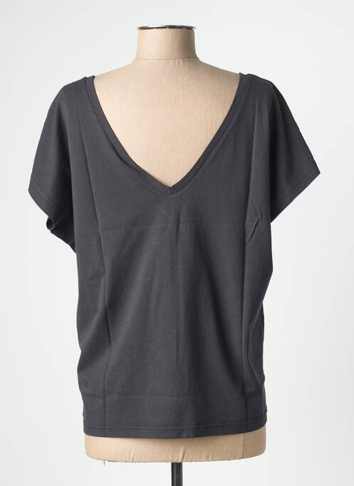 T-shirt sérigraphie manches courtes noir NINE TEES femme