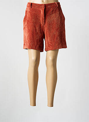Short fermeture zippée sous rabat boutonné orange PAKO LITTO femme