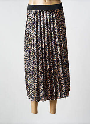Jupe mi-longue coupe évasée marron VILA femme