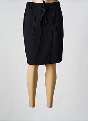 Jupe mi-longue taille à pinces noir ONE STEP femme