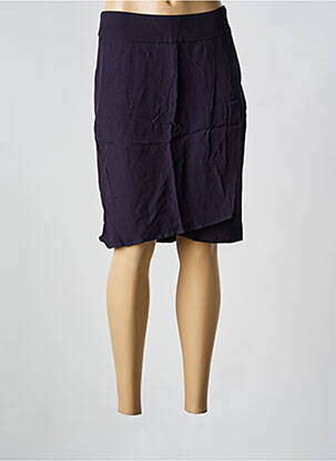 Jupe mi-longue taille à pinces bleu ONE STEP femme