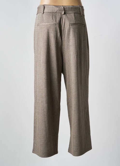 Pantalon large taille à pinces taille haute marron VILA femme