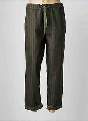 Pantalon droit taille élastique vert PAKO LITTO femme