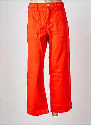 Pantalon flare fermeture zippée sous rabat boutonné rouge HAPPY femme