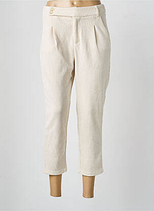 Pantalon 7/8 taille élastique beige MOLLY BRACKEN femme