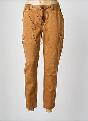 Pantalon 7/8 taille élastique marron TIMEZONE femme