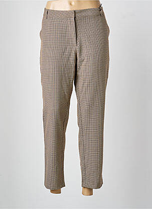 Pantalon 7/8 fermeture zippée sous rabat avec crochet beige JULIE GUERLANDE femme