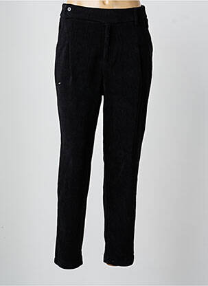Pantalon droit fermeture zippée sous rabat boutonné noir MOLLY BRACKEN femme