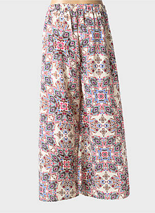 Pantalon droit tissage popeline taille normale beige MOLLY BRACKEN femme