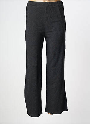 Pantalon droit tissage crêpe taille normale noir LOSAN femme