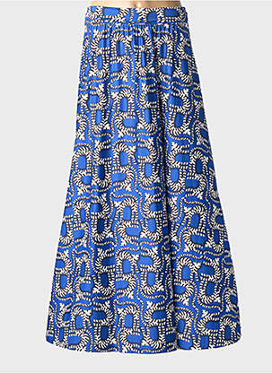 Jupe longue imprimé fantaisie bleu PAIN DE SUCRE femme