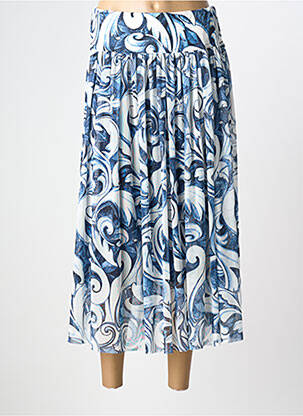 Jupe longue imprimé fantaisie bleu PAUL BRIAL femme