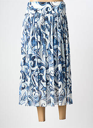 Jupe longue imprimé fantaisie bleu PAUL BRIAL femme