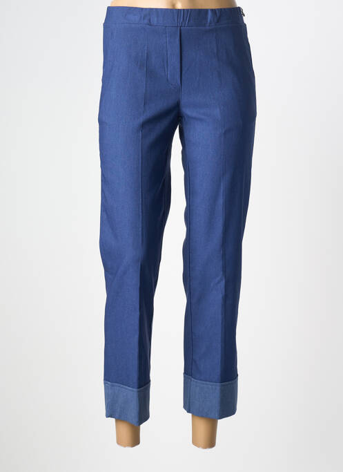 Pantalon 7/8 stretch taille normale bleu BOCETTO femme