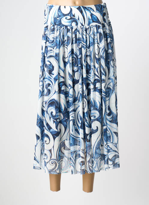 Jupe longue imprimé fantaisie bleu PAUL BRIAL femme