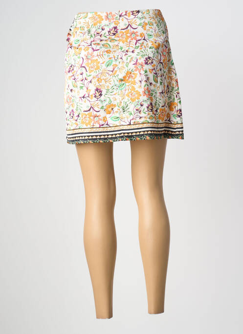 Jupe courte fermeture zippée au dos beige MOLLY BRACKEN femme
