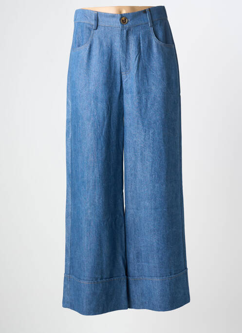 Pantalon droit bleu BOCETTO femme