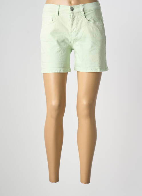 Short fermeture zippée sous rabat boutonné taille normale vert LPB femme