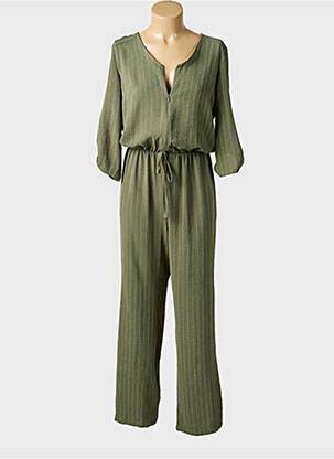 Combi-pantalon coupe cintrée manches 3/4 vert DINA & DESS femme
