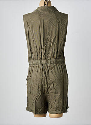 Combishort col chemisier sans manche vert LOSAN femme