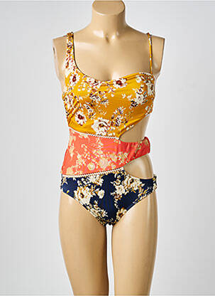 Maillot de bain 1 pièce imprimé fantaisie jaune WATERCULT femme
