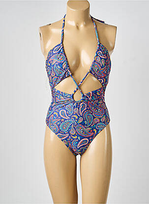 Maillot de bain 1 pièce imprimé fantaisie bleu MOLLY BRACKEN femme