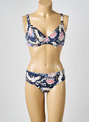 Maillot de bain 2 pièces avec armature haut soutien-gorge emboitant bleu ROSA FAIA femme