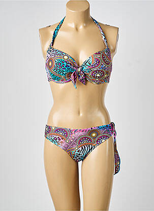 Maillot de bain 2 pièces haut soutien-gorge moulé haut soutien-gorge moulé violet CALAO femme