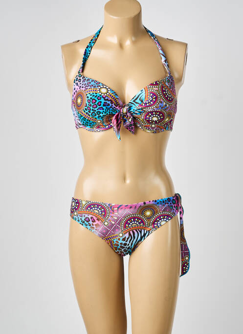 Maillot de bain 2 pièces haut soutien-gorge moulé haut soutien-gorge moulé violet CALAO femme