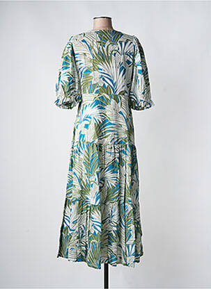 Robe longue imprimé fantaisie manches courtes vert MOLLY BRACKEN femme