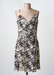 Robe mi-longue imprimé fantaisie fines bretelles beige MOLLY BRACKEN femme