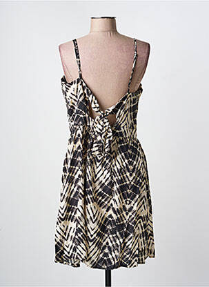 Robe mi-longue imprimé fantaisie fines bretelles beige MOLLY BRACKEN femme