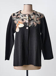 Gilet manches longues fermeture boutonnée sur le devant noir NATURAL LIFE femme